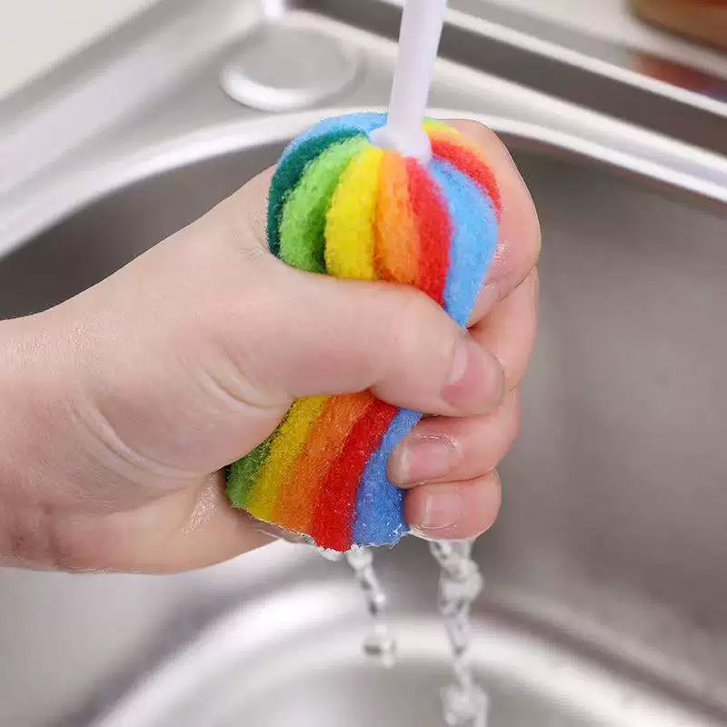 Rainbow Sponge Bottle Brush with Long Handle