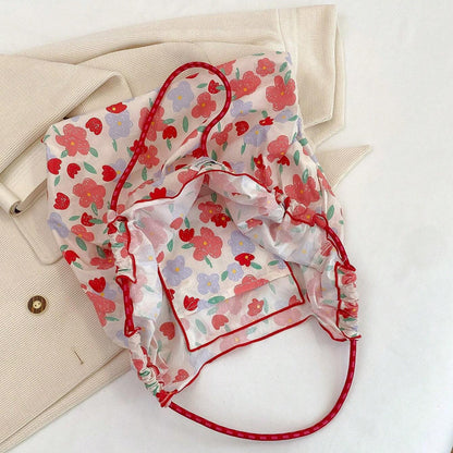 Retro Floral Pattern Tote Bag