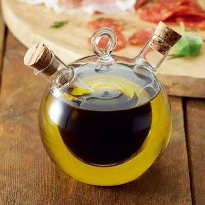 2-in-1 Olive Oil & Vinegar Cruet Glass Bottle