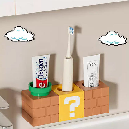 Retro Mario Block Toothbrush Holder