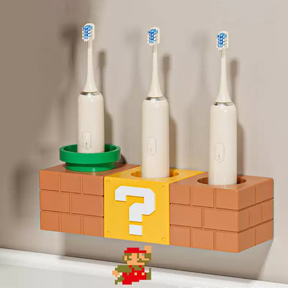 Retro Mario Block Toothbrush Holder