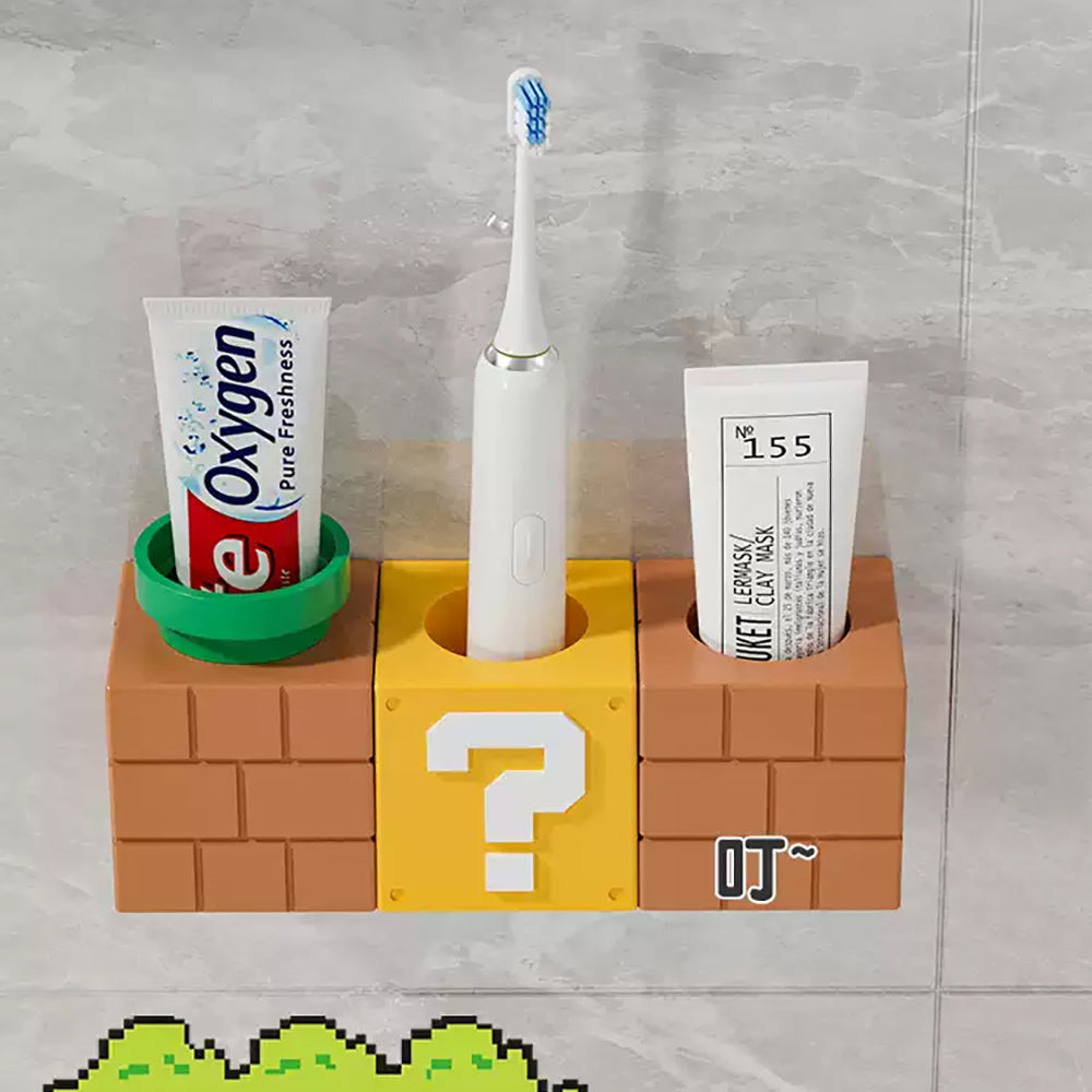 Retro Mario Block Toothbrush Holder