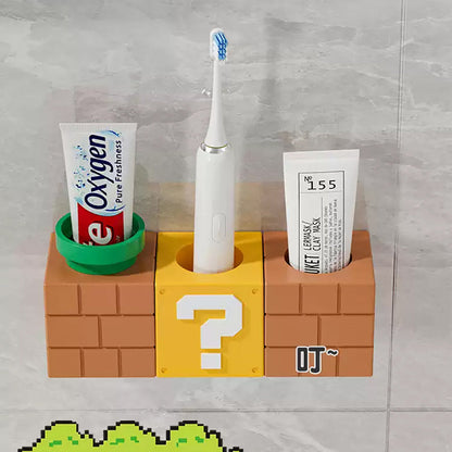Retro Mario Block Toothbrush Holder