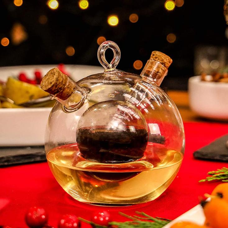 2-in-1 Olive Oil & Vinegar Cruet Glass Bottle