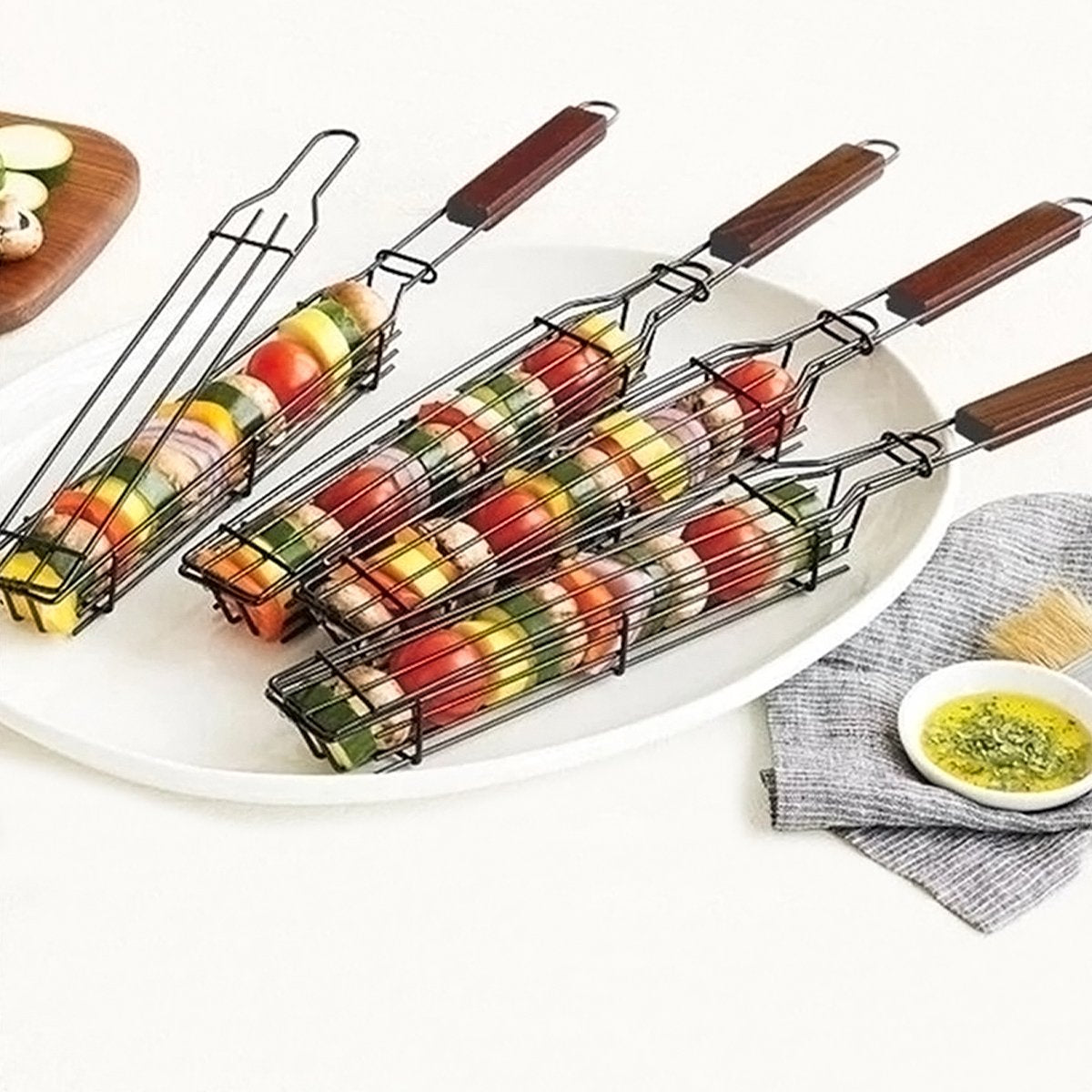 Easy Kabob Stainless Steel Grilling Basket