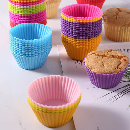 12 Pcs - Reusable Silicone Cupcake Baking Cup