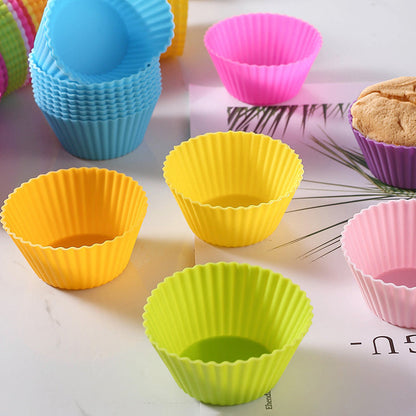 12 Pcs - Reusable Silicone Cupcake Baking Cup