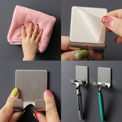 2 Pcs - Punch Free Stainless Steel Wall Hook