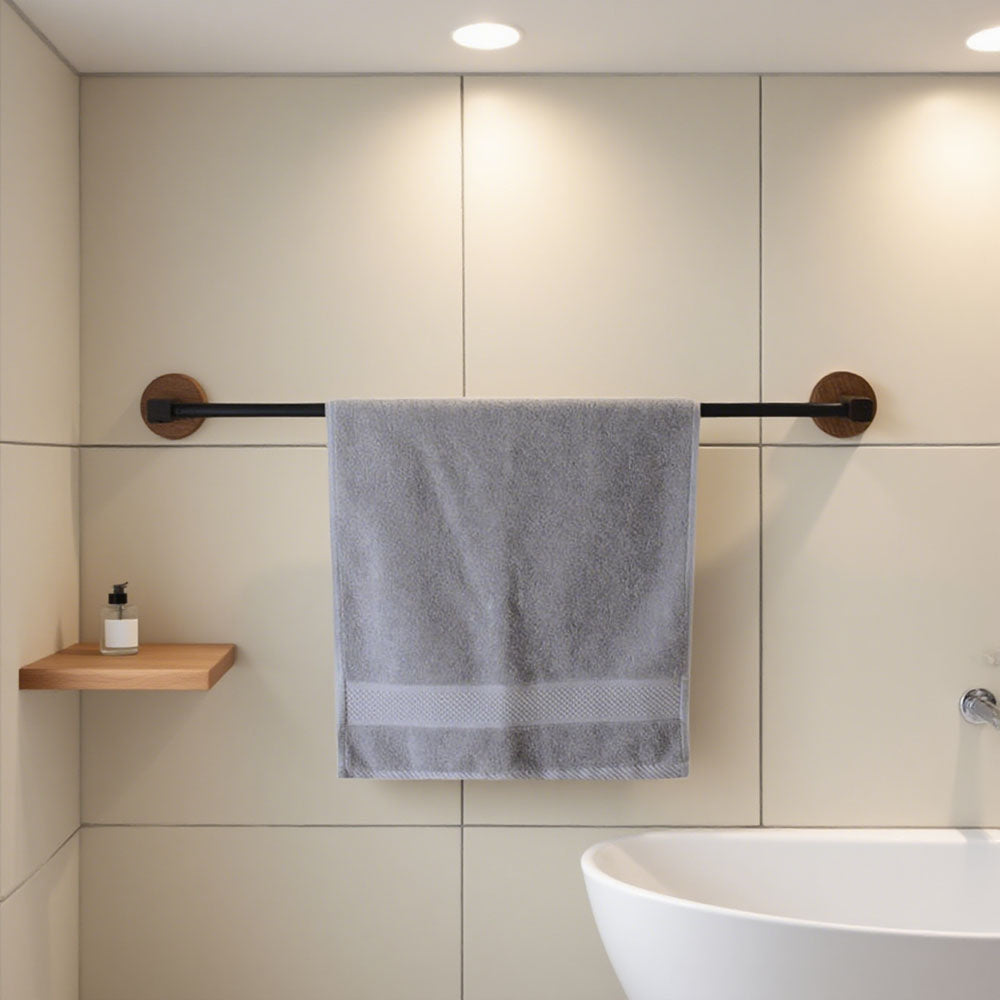 No drilling, Nail free, Adhesive - Solid Wood Bathroom Towel Rack