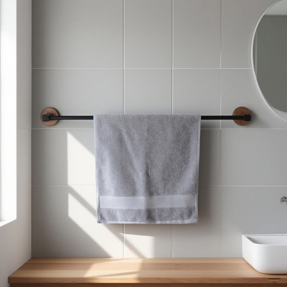 No drilling, Nail free, Adhesive - Solid Wood Bathroom Towel Rack