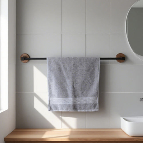 No drilling, Nail free, Adhesive - Solid Wood Bathroom Towel Rack