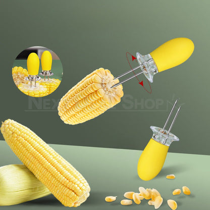 4 Pairs - Stainless Steel Corn Cob Holder