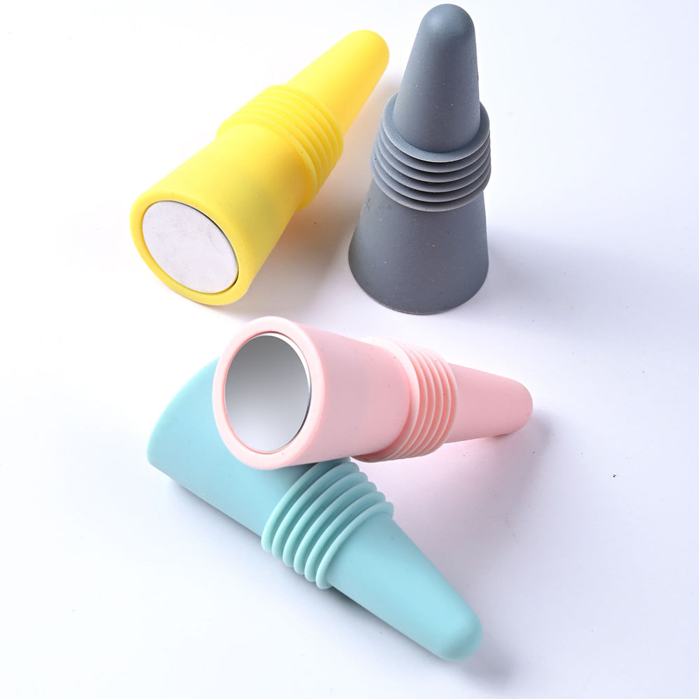 4 Pcs - Silicone Wine Bottle Stopper
