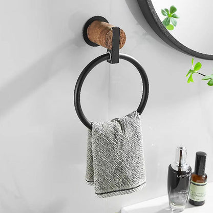 No drilling, Nail free, Adhesive - Solid Wood Bathroom Towel Ring
