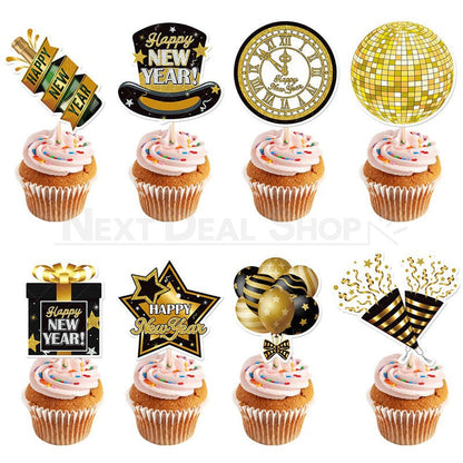 16 Pcs - Happy New Year Cupcake Topper