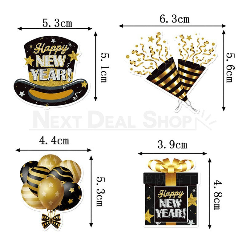 16 Pcs - Happy New Year Cupcake Topper