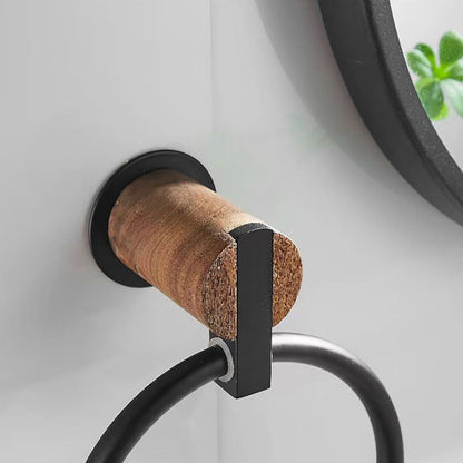 No drilling, Nail free, Adhesive - Solid Wood Bathroom Towel Ring