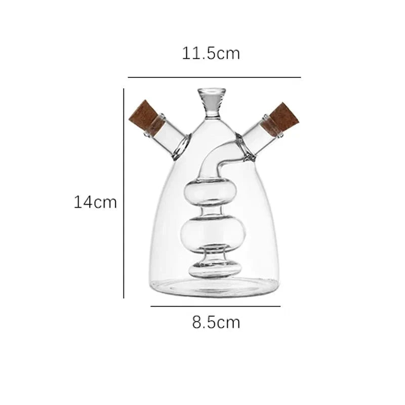 Recipiente Criativo para Óleo e Vinagreira Doméstica com vidro Duplo Engrossado