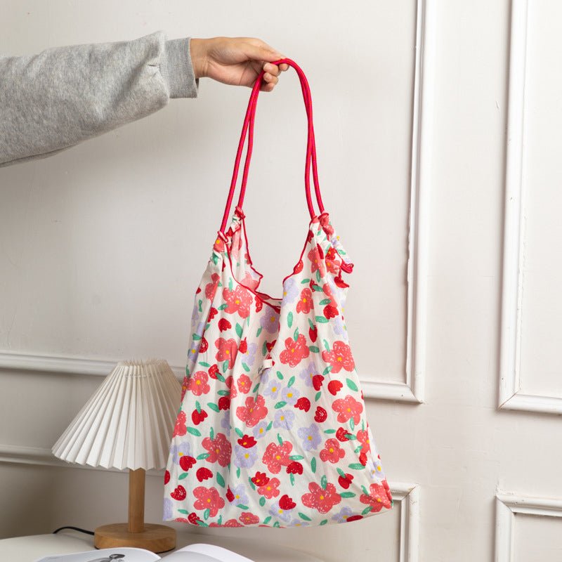 Retro Floral Pattern Tote Bag - Zenvy