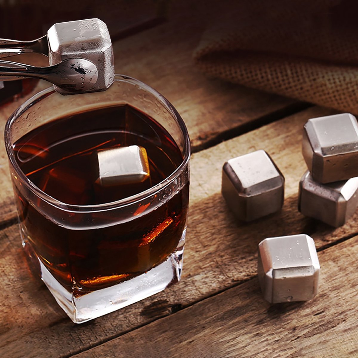 4 Pcs Stainless Steel Ice Cubes