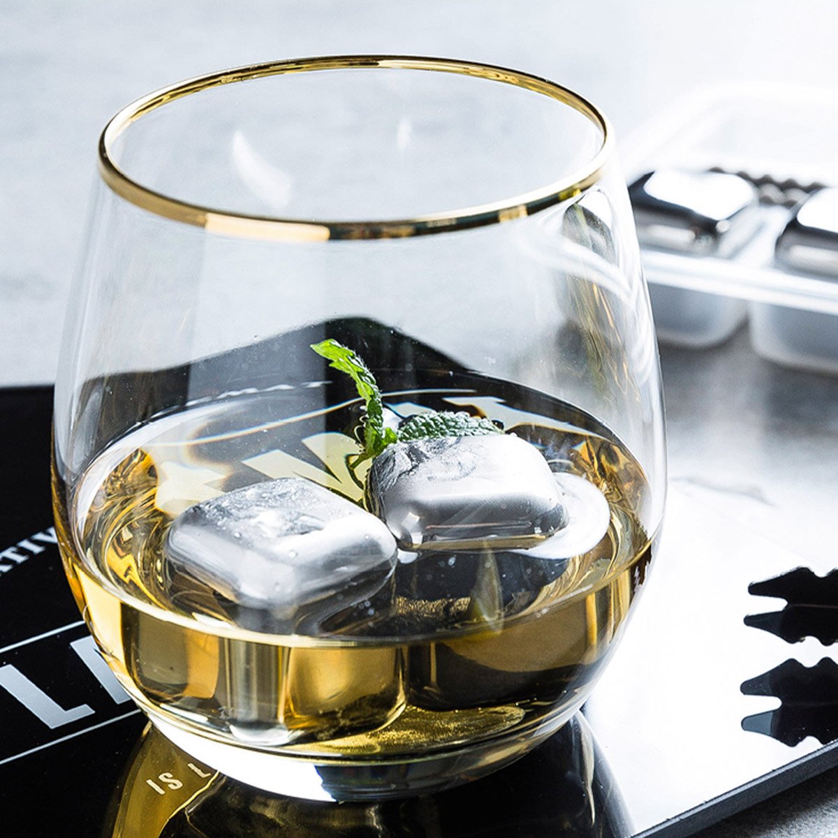 4 Pcs Stainless Steel Ice Cubes