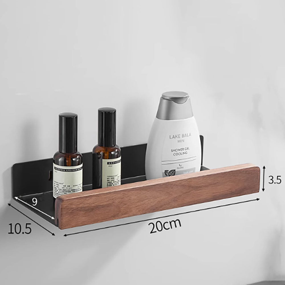 No drilling, Nail free, Adhesive - Solid Wood Bathroom Storage Rack
